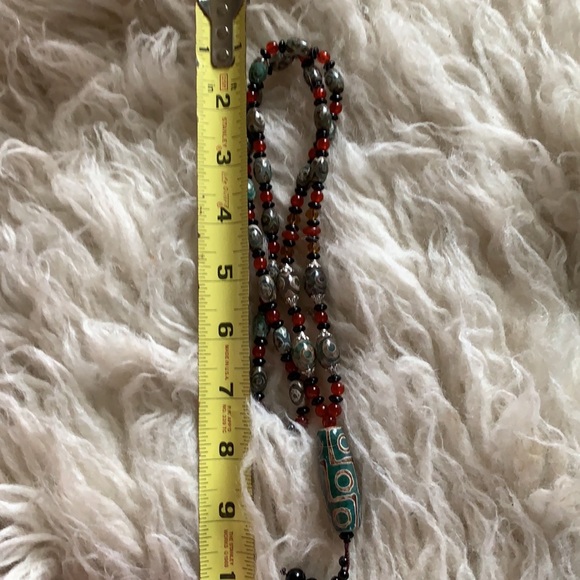 Tibetan DZI necklace with one large pendant - Picture 15 of 16